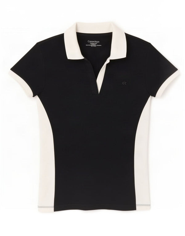 Calvin Klein ženska polo majica UK 6 XS crni pamuk u boji