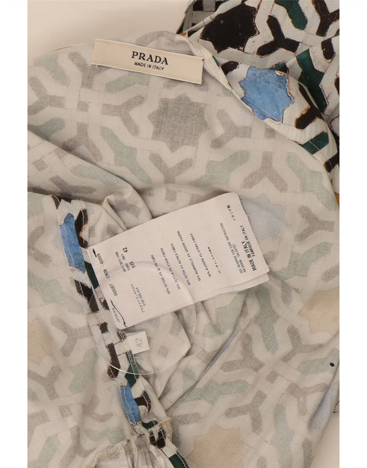 Prada ženski sarafan IT 42 srednje raznobojni geometrijski pamuk