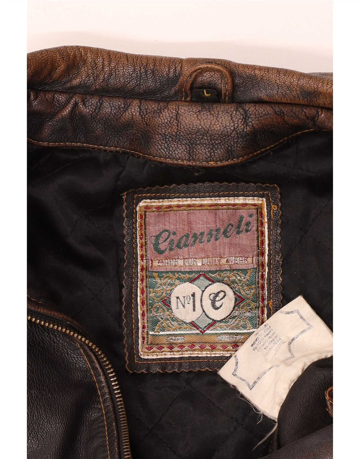 Vintage muška kožna jakna UK 40 Large Brown
