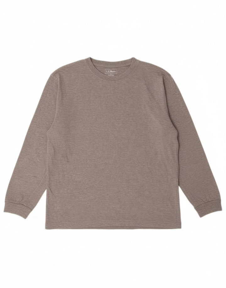 L.L.BEAN Boys Top Long Sleeve 14-15 Years Large  Grey Cotton