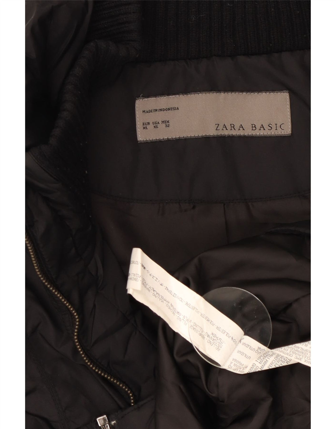 Zara ženska prošivena jakna UK 18 XL crni poliester