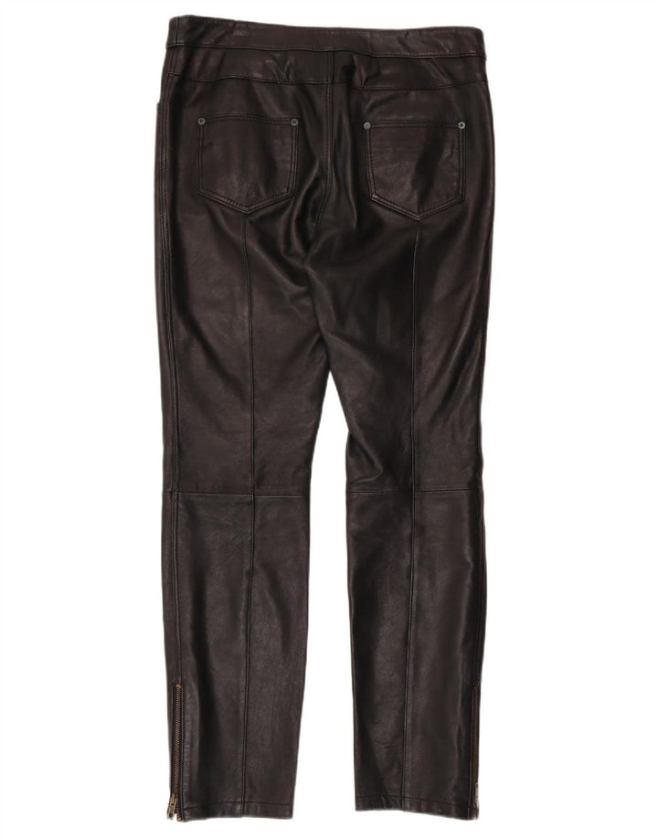 PRINCIPLES Womens Slim Trousers UK 12 Medium W34 L30  Black Leather