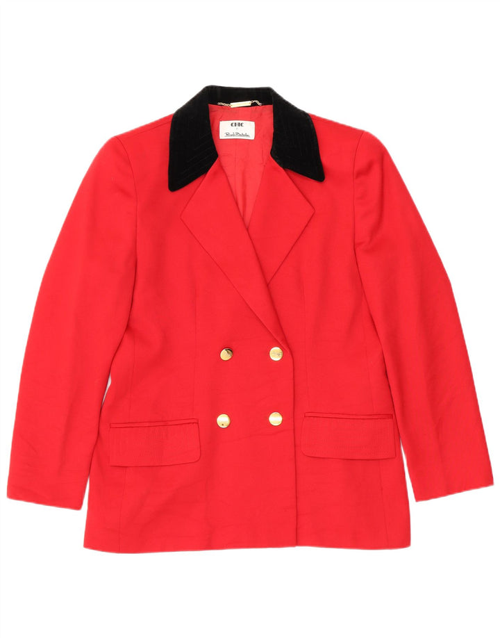 Chic ženski sako s dvostrukim kopčanjem UK 18 XL Red Colourblock