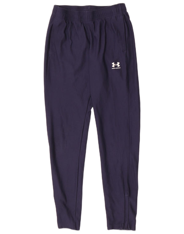 Under Armour Boys Tracksuit Trousers 11-12 Years Large Navy Blue Polyester