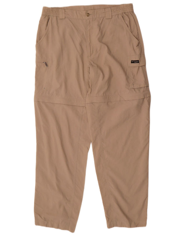 COLUMBIA Womens Straight Cargo Trousers Large W32 L30 Beige Polyester