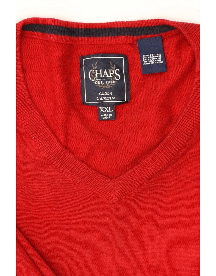 Chaps, muški džemper s V-izrezom 2XL, crveni pamuk
