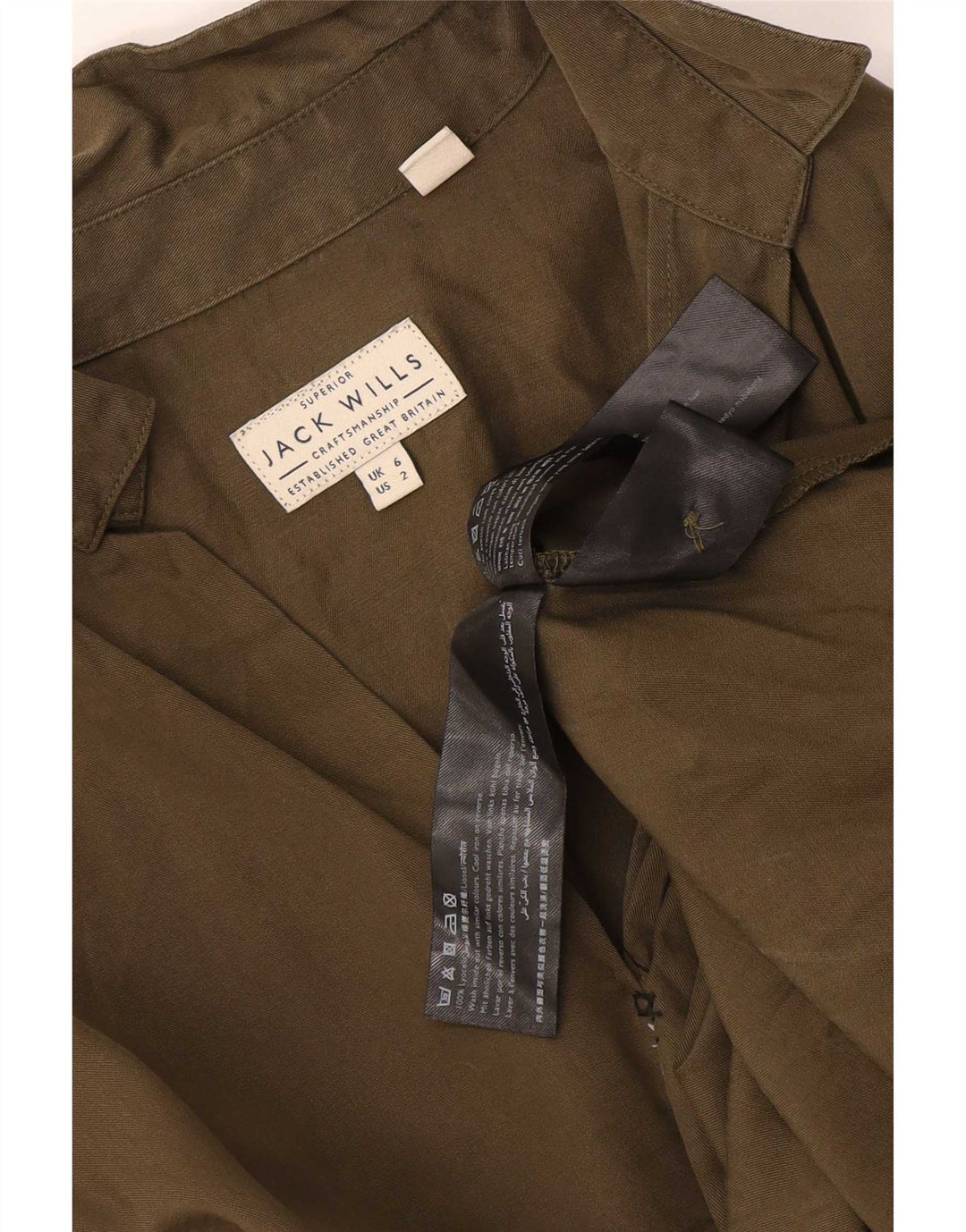 Jack Wills ženska prekomjerna majica s 3/4 rukavima UK 6 XS kaki liocel