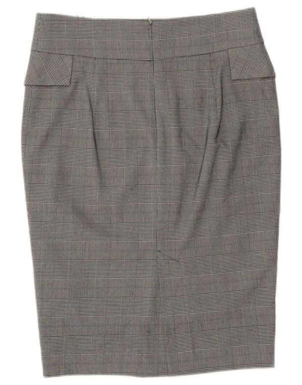 Zara Womens Midi Pencil Skirt Medium W30 Grey Check