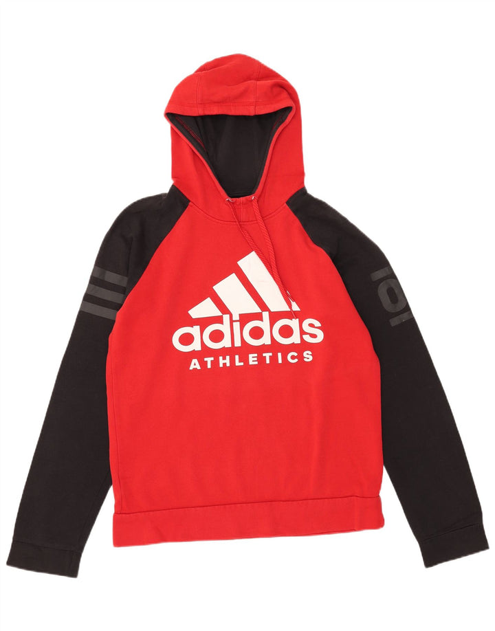 Adidas muška majica s kapuljačom s kapuljačom srednje crvene boje