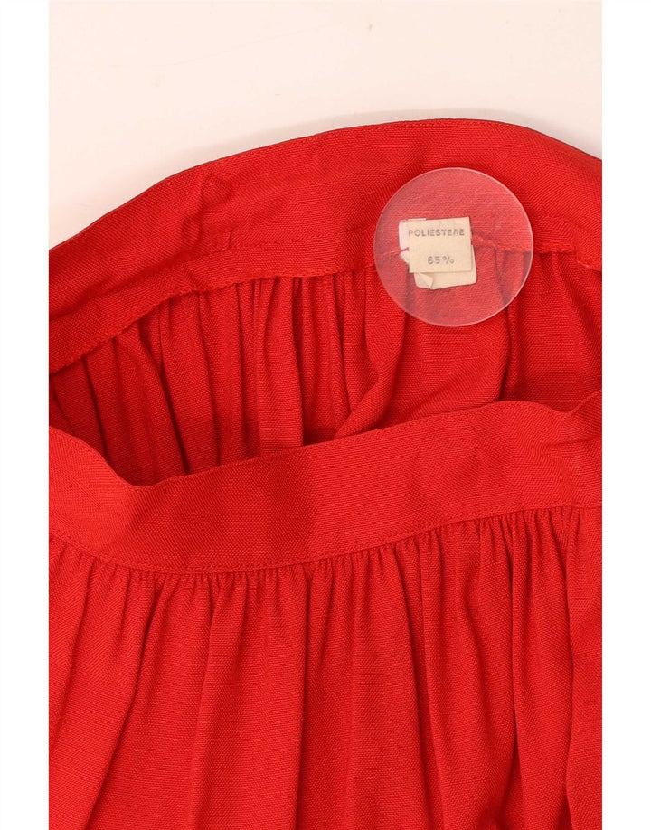 Vintage ženska suknja A-kroja W25 XS Crveni poliester