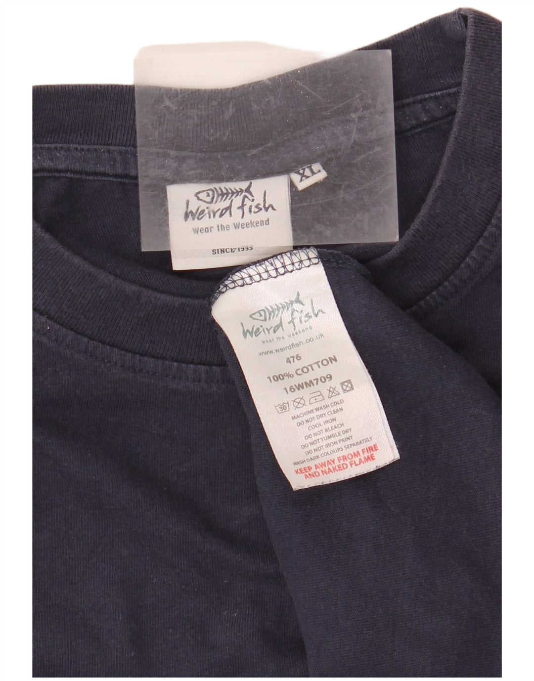 WEIRD FISH Muška majica kratkih rukava XL s motivima, tamnoplavi pamuk