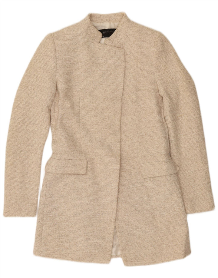 Zara ženski otvoreni kaput UK 10 Small Beige Cotton
