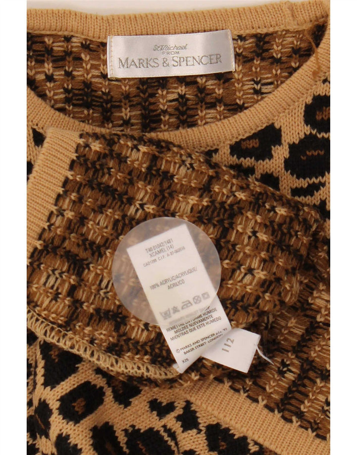 Marks & Spencer ženski džemper s okruglim izrezom UK 14 Veliki smeđi