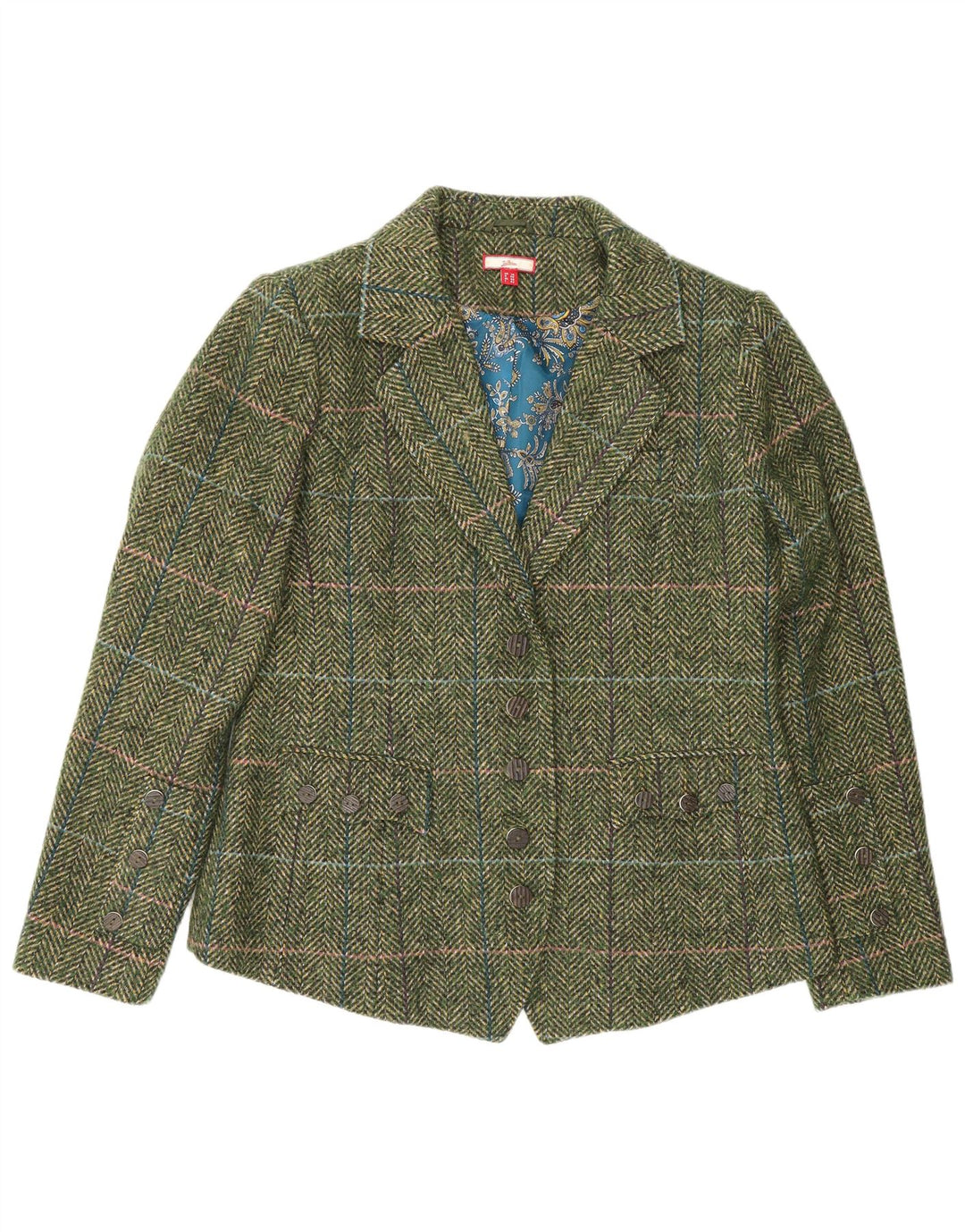 Ženska jakna s 5 gumba Joe Browns UK 14 Large Green Houndstooth