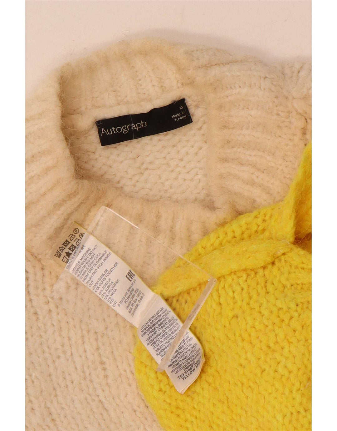 Marks & Spencer ženski džemper s kornjačičastim ovratnikom UK 10 Small Off White