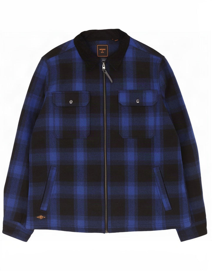 Superdry muška jakna UK 44 2XL tamnoplava karirana vuna
