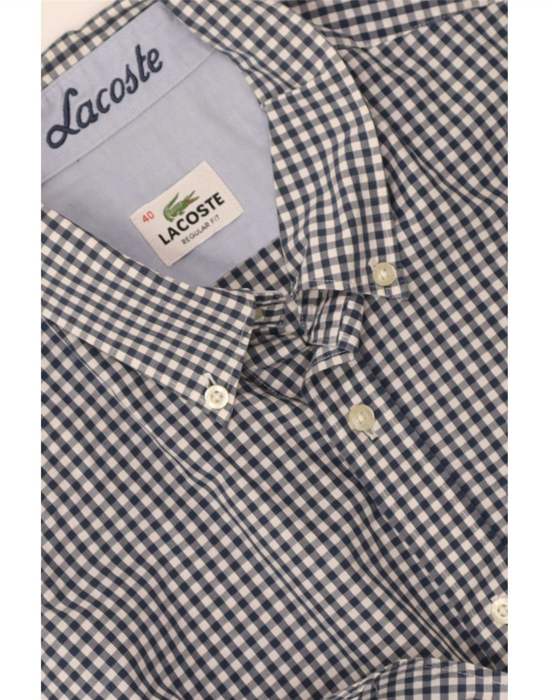 Lacoste muška košulja kratkih rukava, veličina 40 srednje mornarsko plava gingham