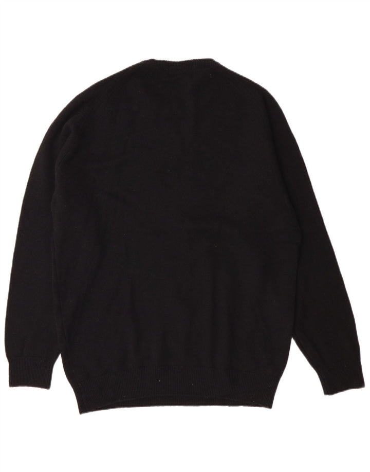 Marks & Spencer, muški džemper s okruglim izrezom, mali crni džemper od janjeće vune