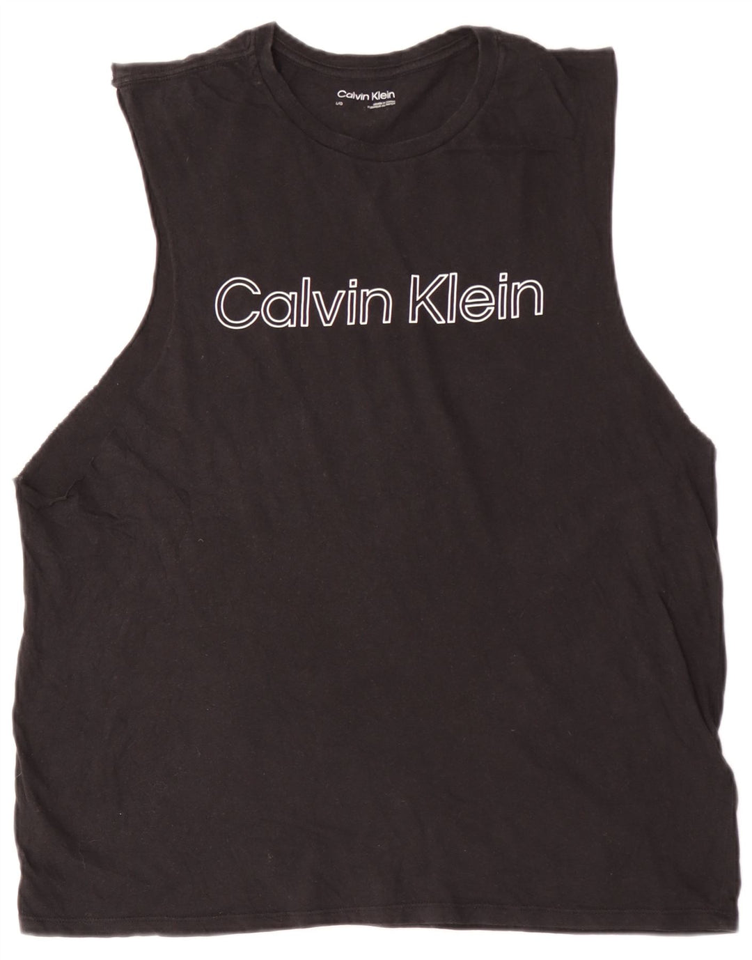 CALVIN KLEIN Muški grafički prsluk Veliki crni pamuk