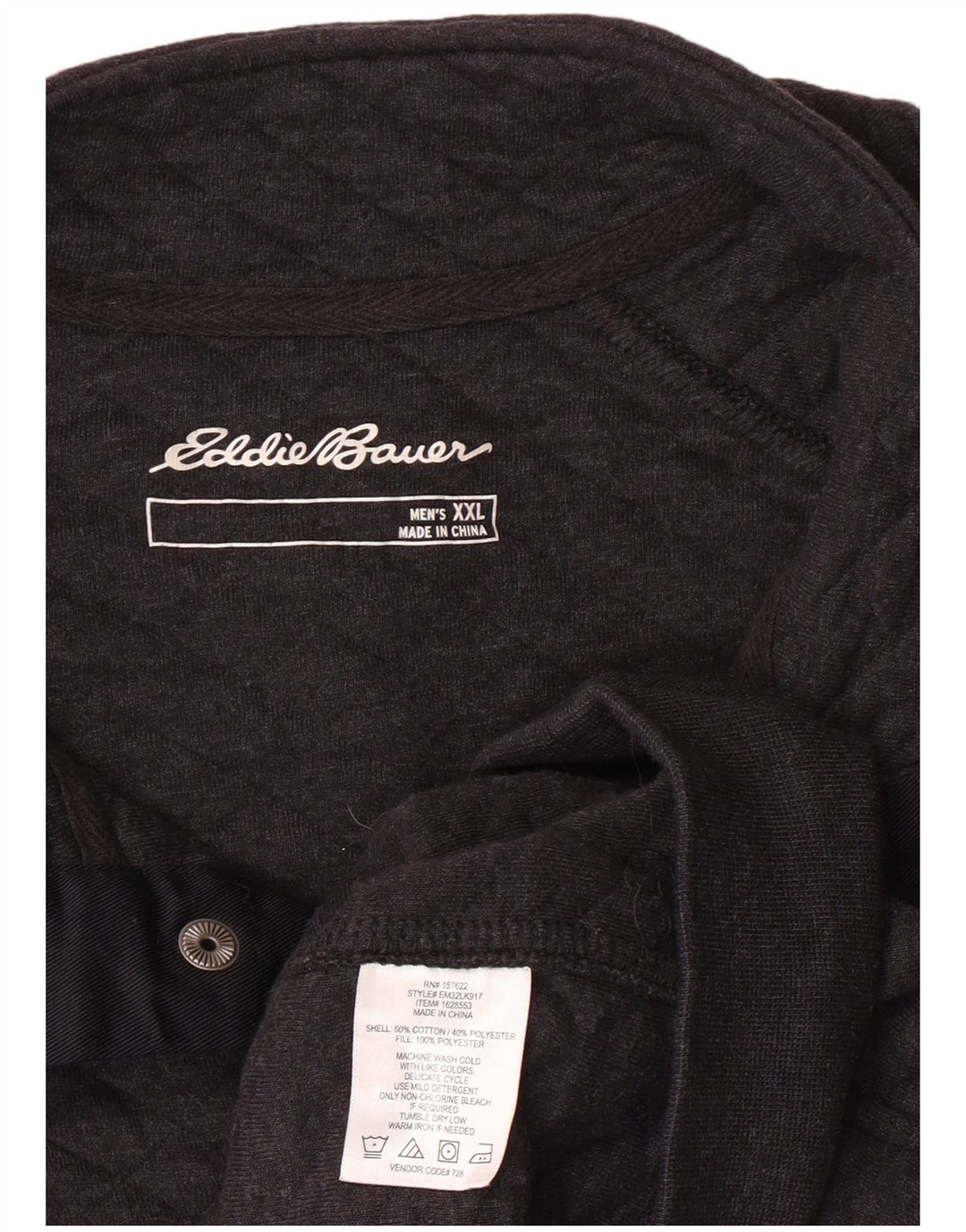 Eddie Bauer muška majica s dugmadima i izrezom 2XL sivi geometrijski pamuk