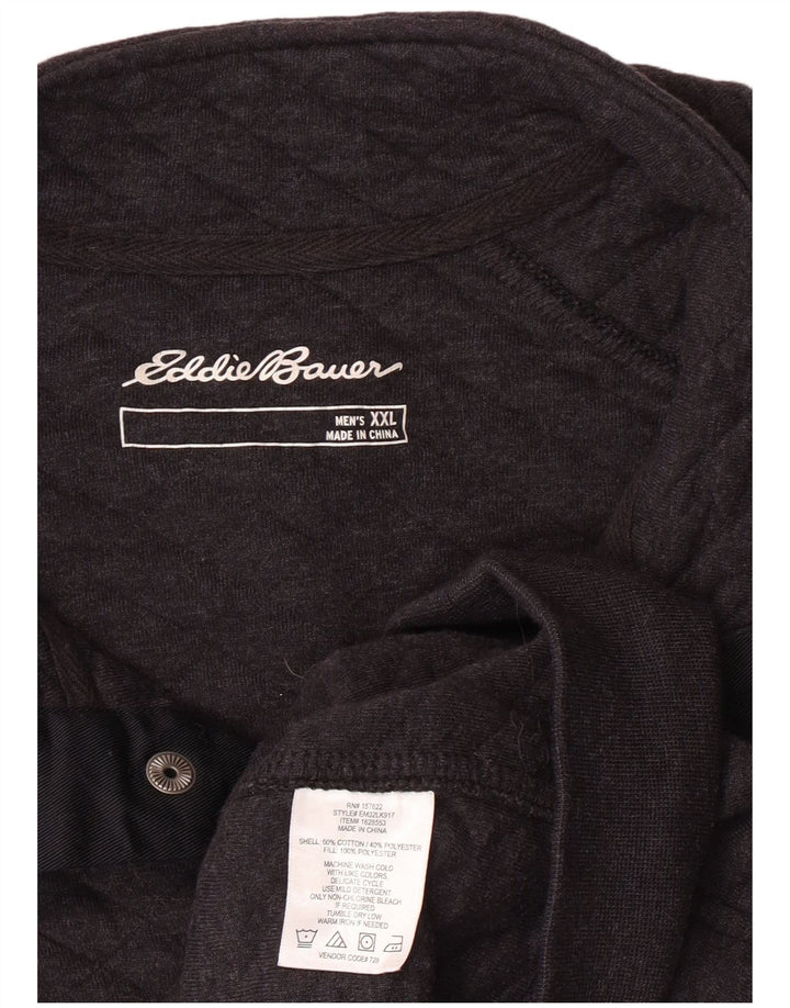 Eddie Bauer muška majica s dugmadima i izrezom 2XL sivi geometrijski pamuk