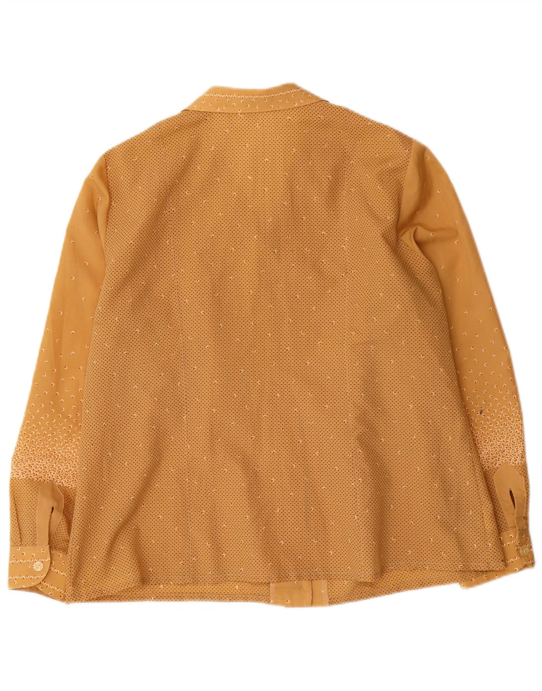 Vintage ženska košulja bluza UK 14 Veliki smeđi geometrijski poliester