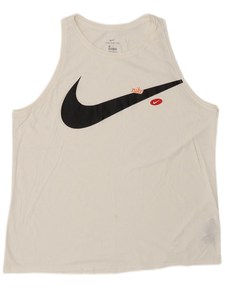 Nike Dri Fit grafički gornji dio srednje bijelog pamuka