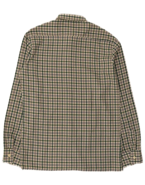 Vintage muška flanelska košulja od malog zelenog kariranog poliestera