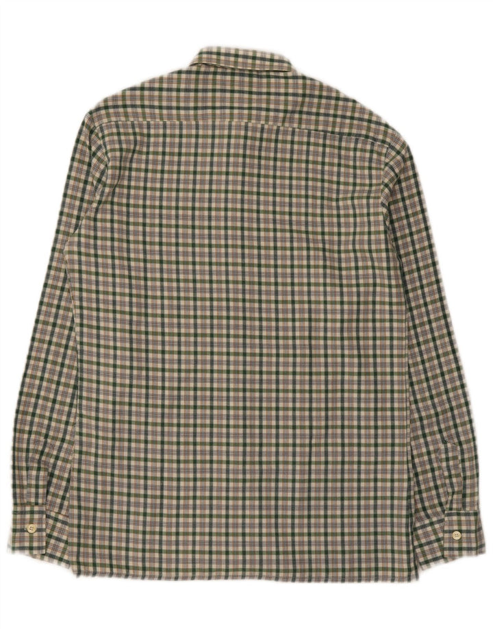 Vintage muška flanelska košulja od malog zelenog kariranog poliestera