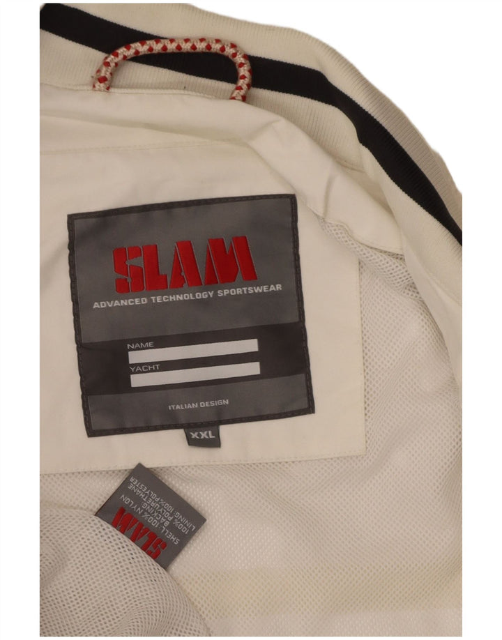 SLAM Mens Rain Jacket UK 44 2XL Off White Nylon
