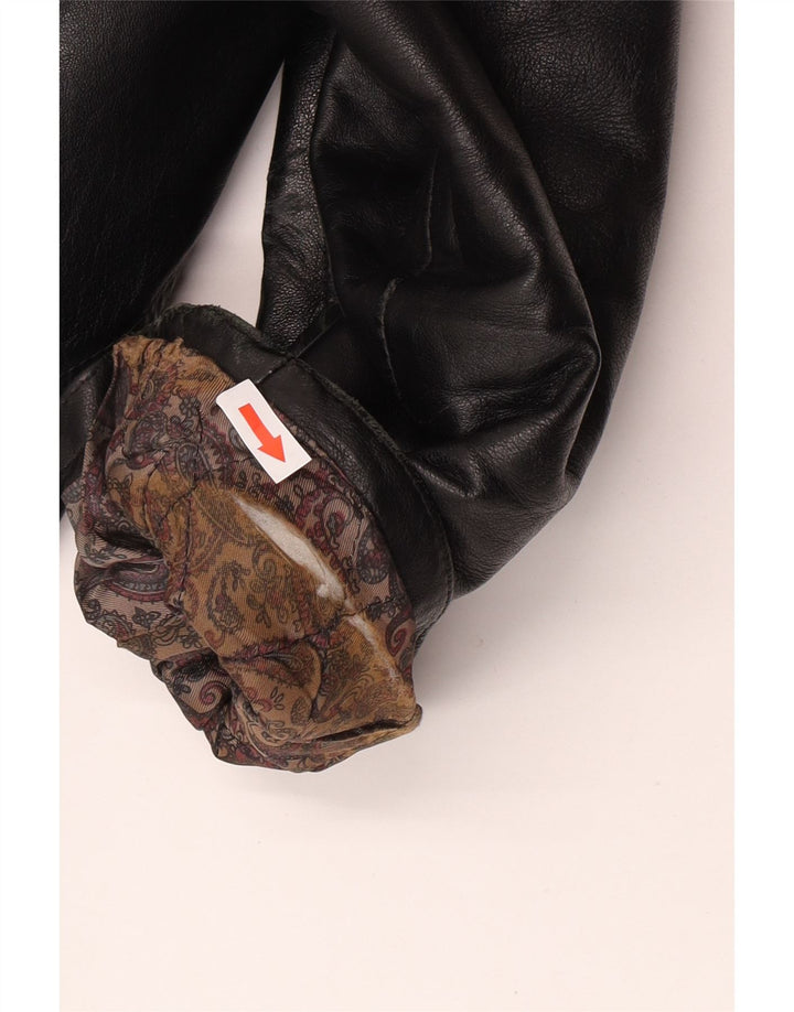 Vintage muška kožna jakna UK 36 Mala crna kožna