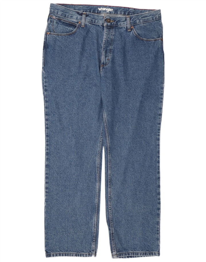Wrangler muške ravne traperice W38 L30 plavi pamuk