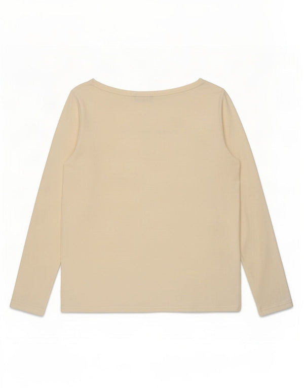 Ženska majica dugih rukava Benetton Graphic UK 8 Small Beige