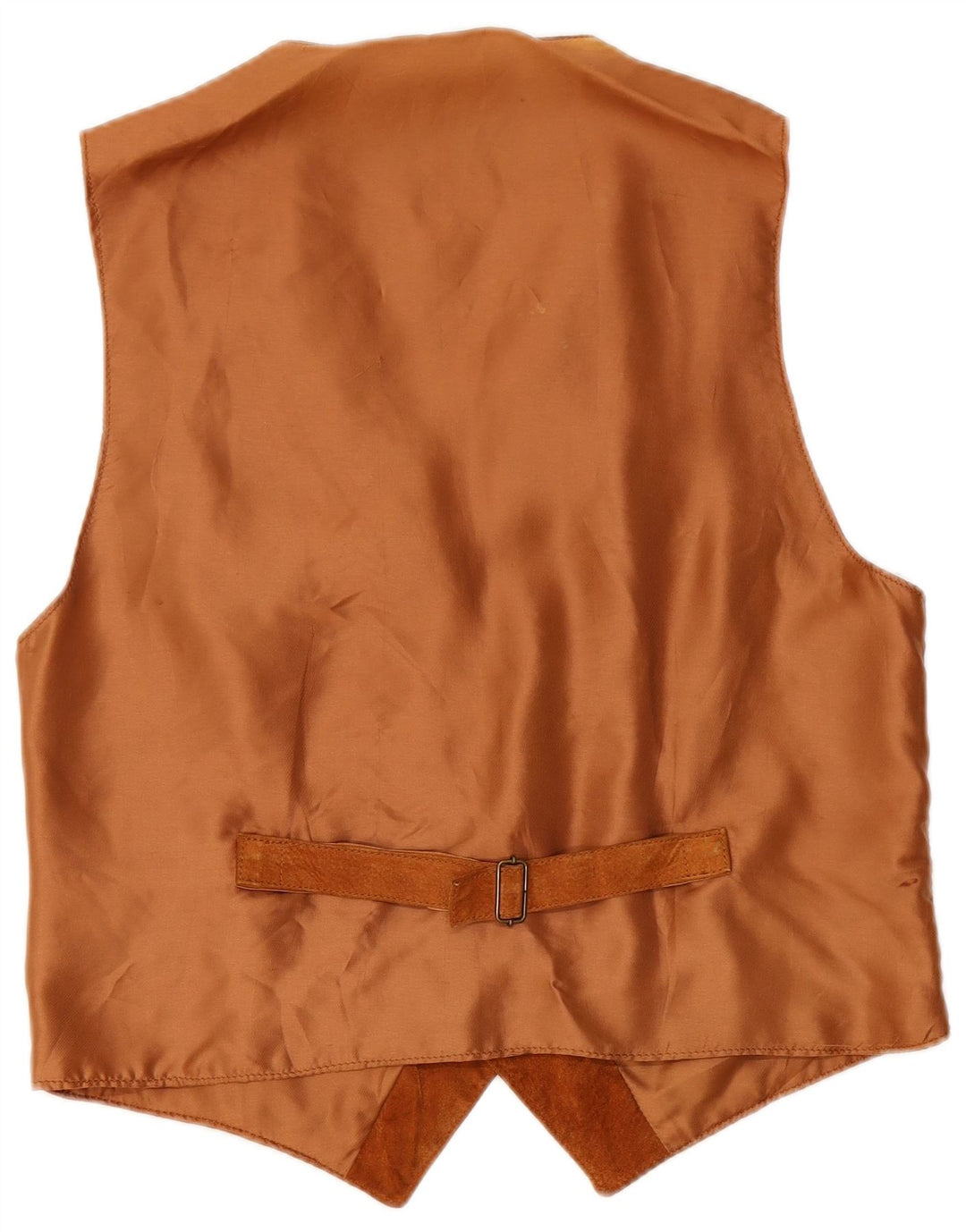 Vintage ženski prsluk od brušene kože UK 16 velika smeđa koža