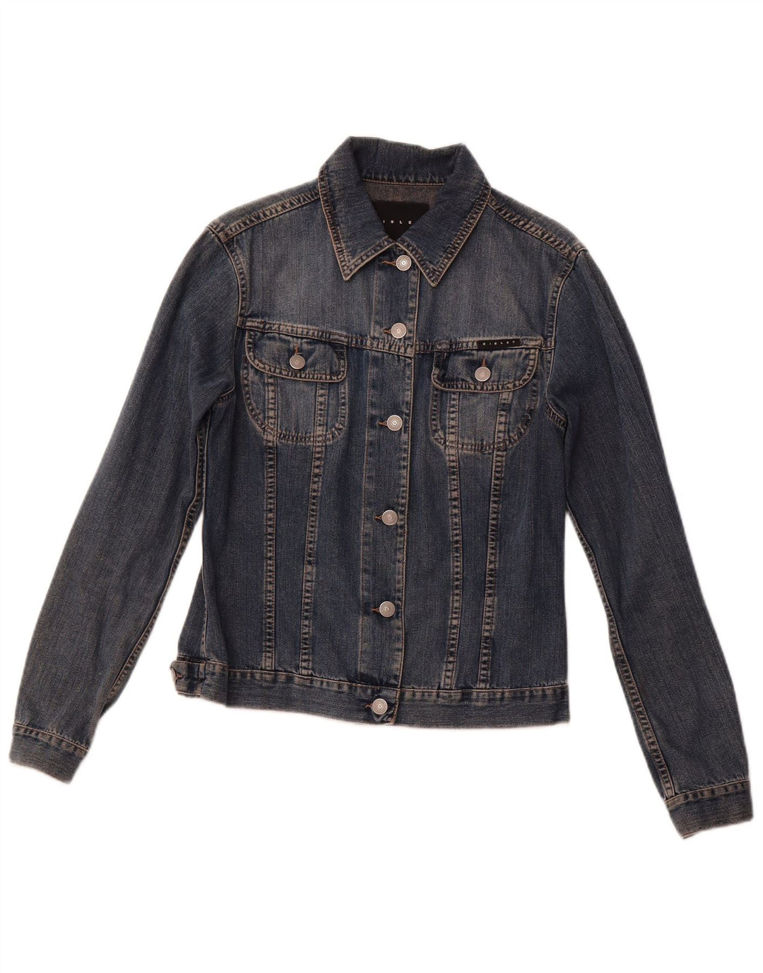 SISLEY Ženska traper jakna UK 10 Mala tamnoplava pamuk