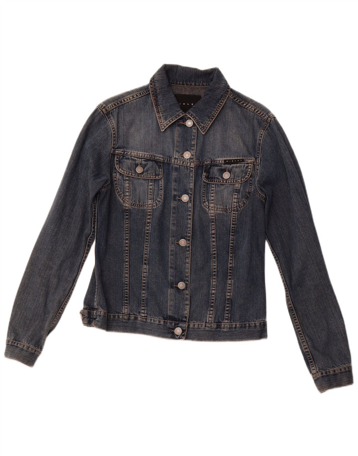 SISLEY Ženska traper jakna UK 10 Mala tamnoplava pamuk