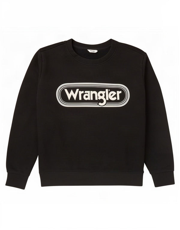 Wrangler ženski džemper s grafičkim motivima UK 16 Veliki crni pamuk