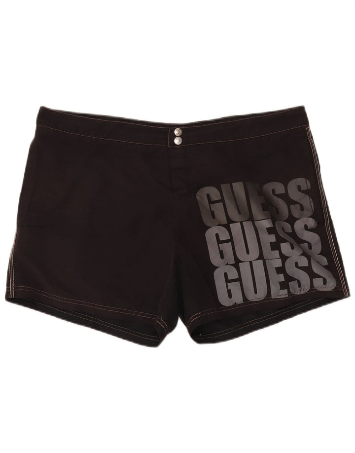 Guess muške kratke hlače za plivanje s grafičkim motivima 2XL crni poliester