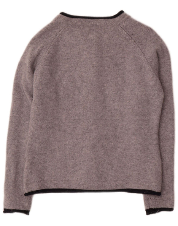 IRELANDS EYE Ženski kratki kardigan pulover UK 18 XL Siva vunena