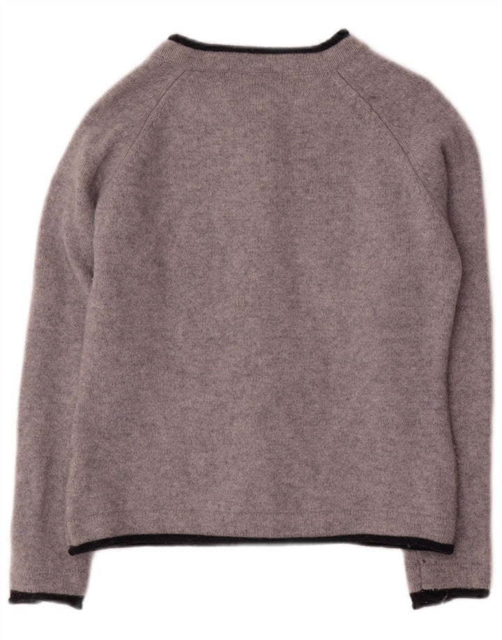 IRELANDS EYE Ženski kratki kardigan pulover UK 18 XL Siva vunena