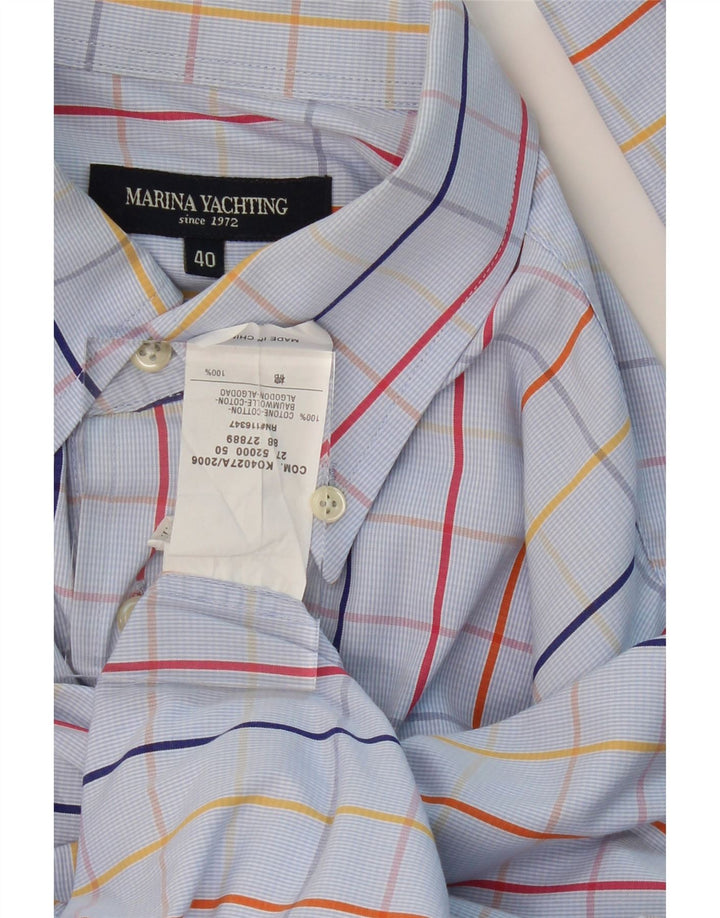 MARINA YACHTING Mens Shirt Size 40 Medium Blue Check Cotton Vintage Marina Yachting and Second-Hand Marina Yachting from Messina Hembry 