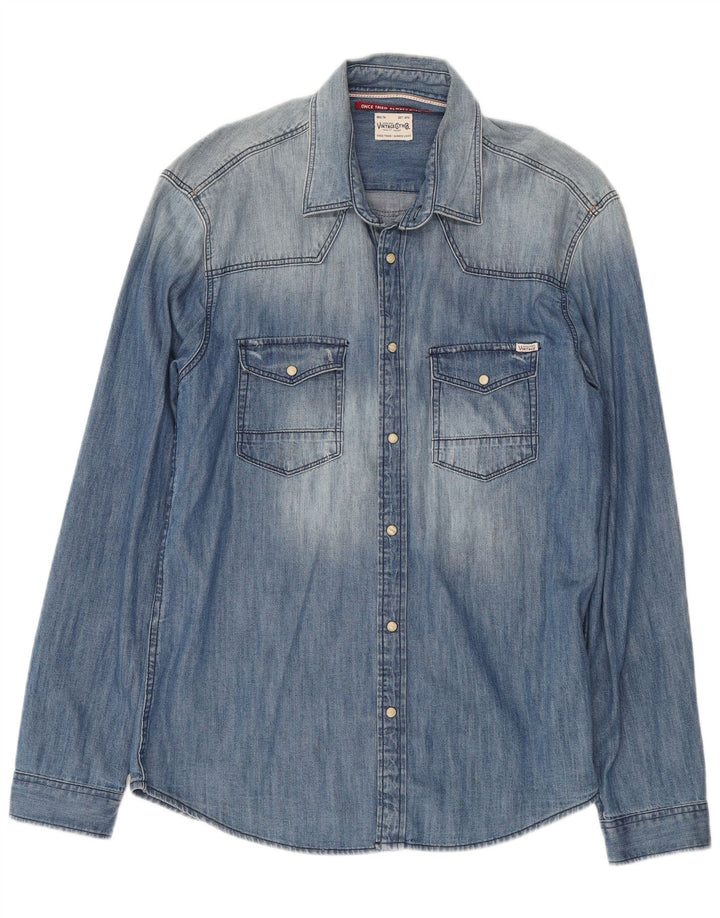 JACK & JONES Mens Denim Shirt Large Blue Cotton