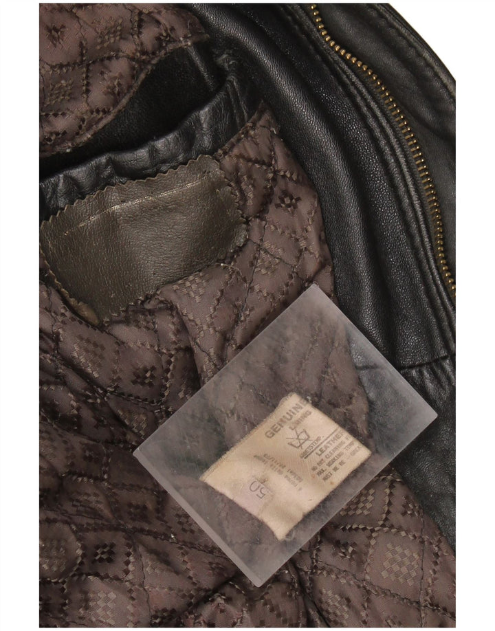 VINTAGE muška kožna jakna IT 50 velika crna koža