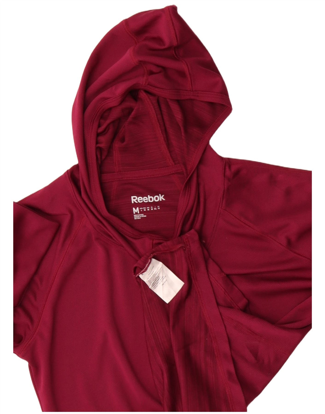 Reebok muška majica s kapuljačom i dugim rukavima, srednji tamnocrveni poliester