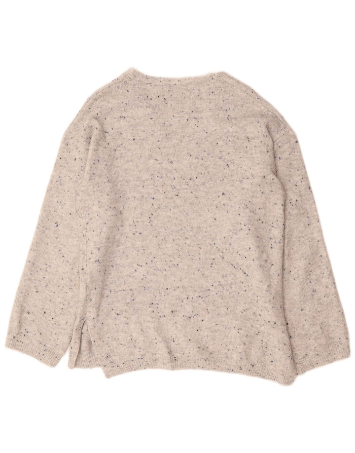 Marks & Spencer ženski džemper s V-izrezom UK 10 Small Grey Flected