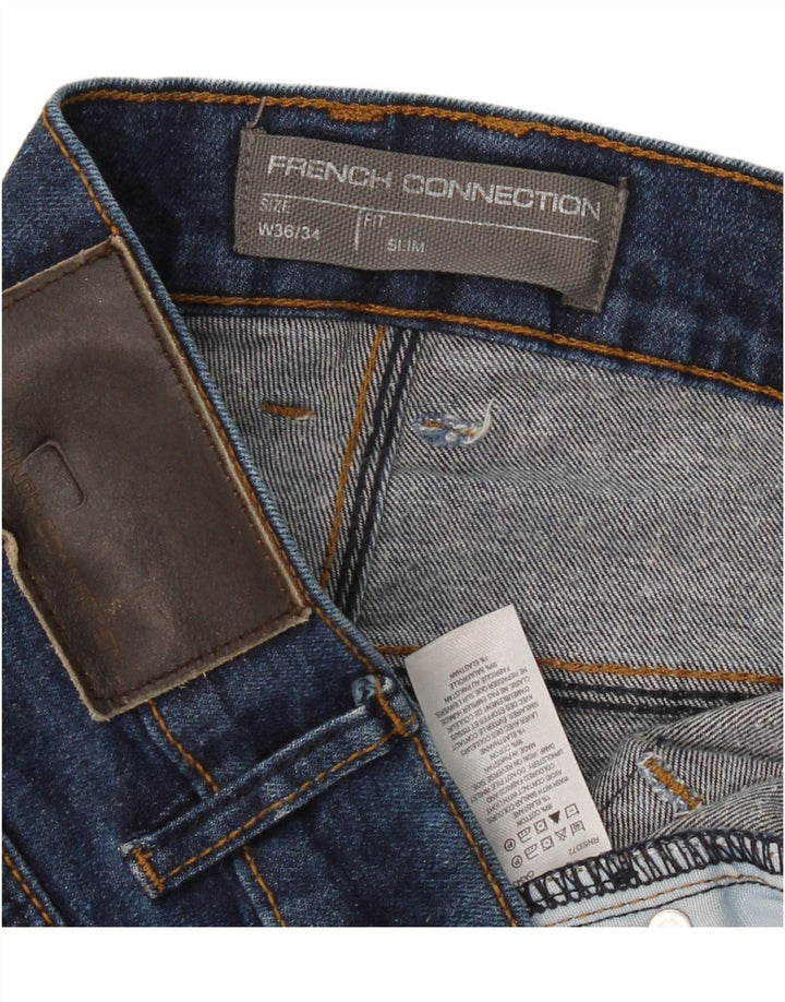 FRENCH CONNECTION Mens Slim Jeans W36 L34 Navy Blue Cotton