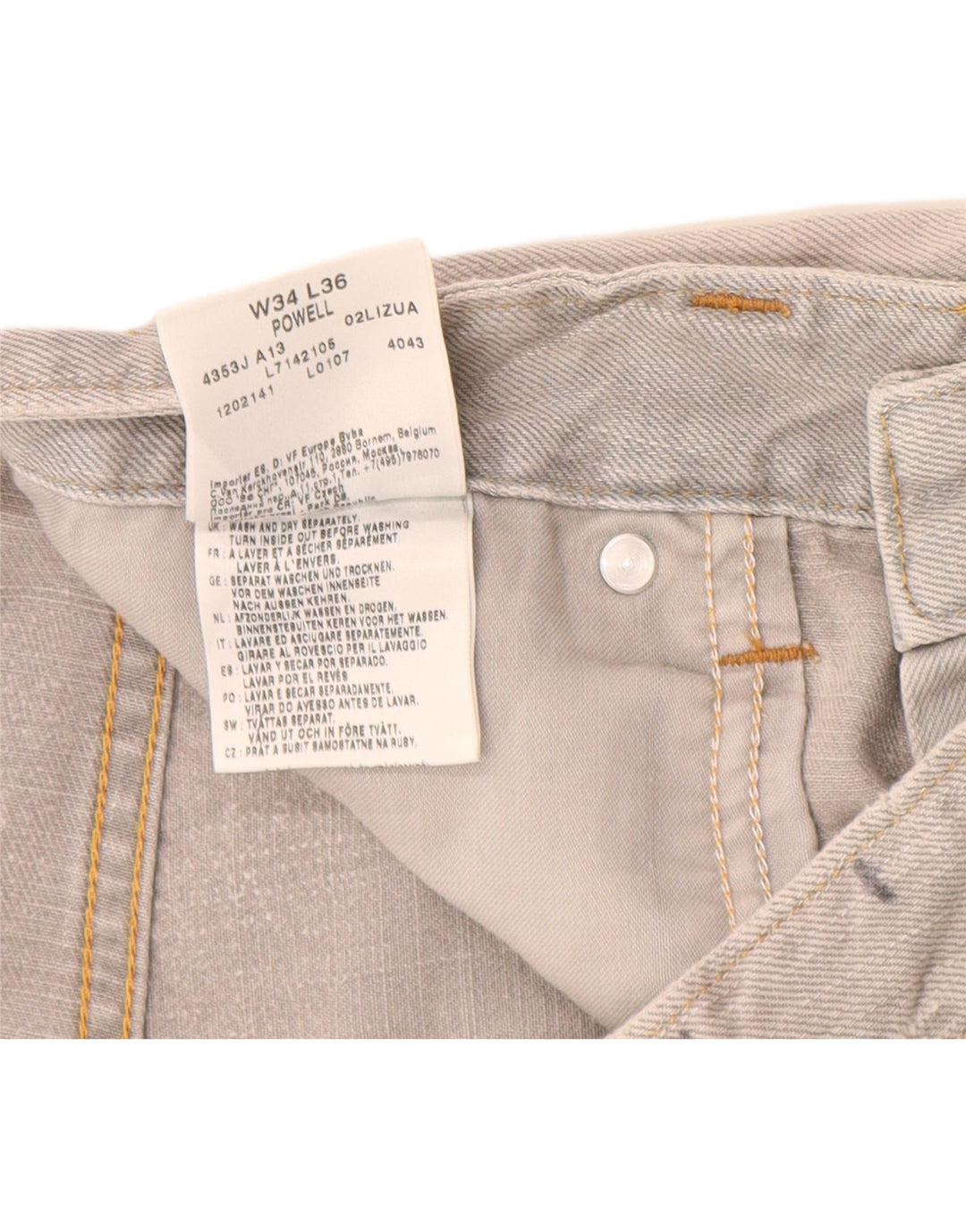 Lee Mens Powell traper kratke hlače W32 srednje sivi pamuk