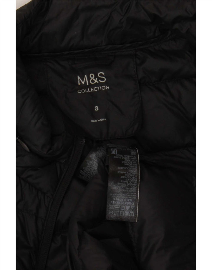 Marks & Spencer ženska podstavljena jakna UK 8 Mala crna poliamidna