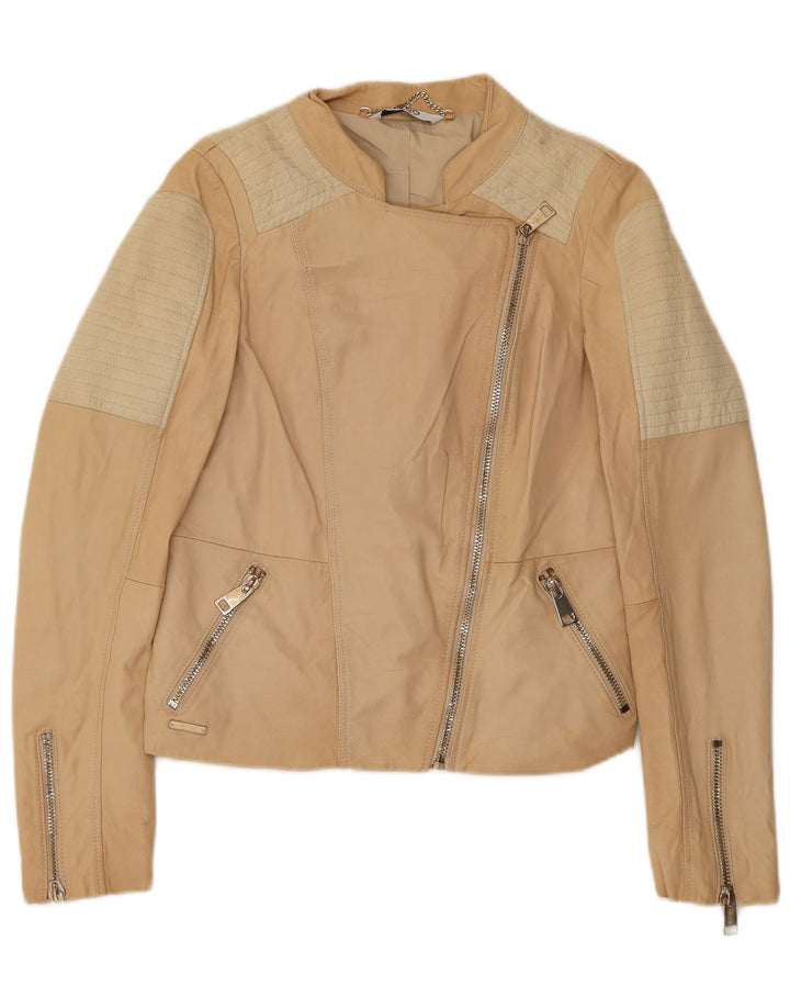 Liu Jo ženska crop biciklistička jakna IT 42 Srednje bež koža u boji