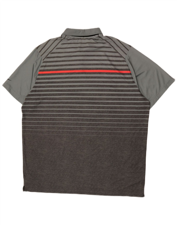 Nike muška Dri Fit polo majica 2XL sivi prugasti poliester